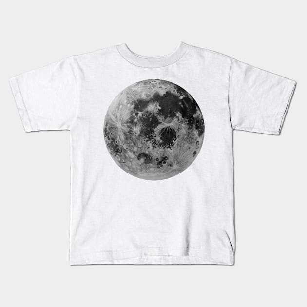 Full Moon Pencil Drawing Kids T-Shirt by stephaniegalyon